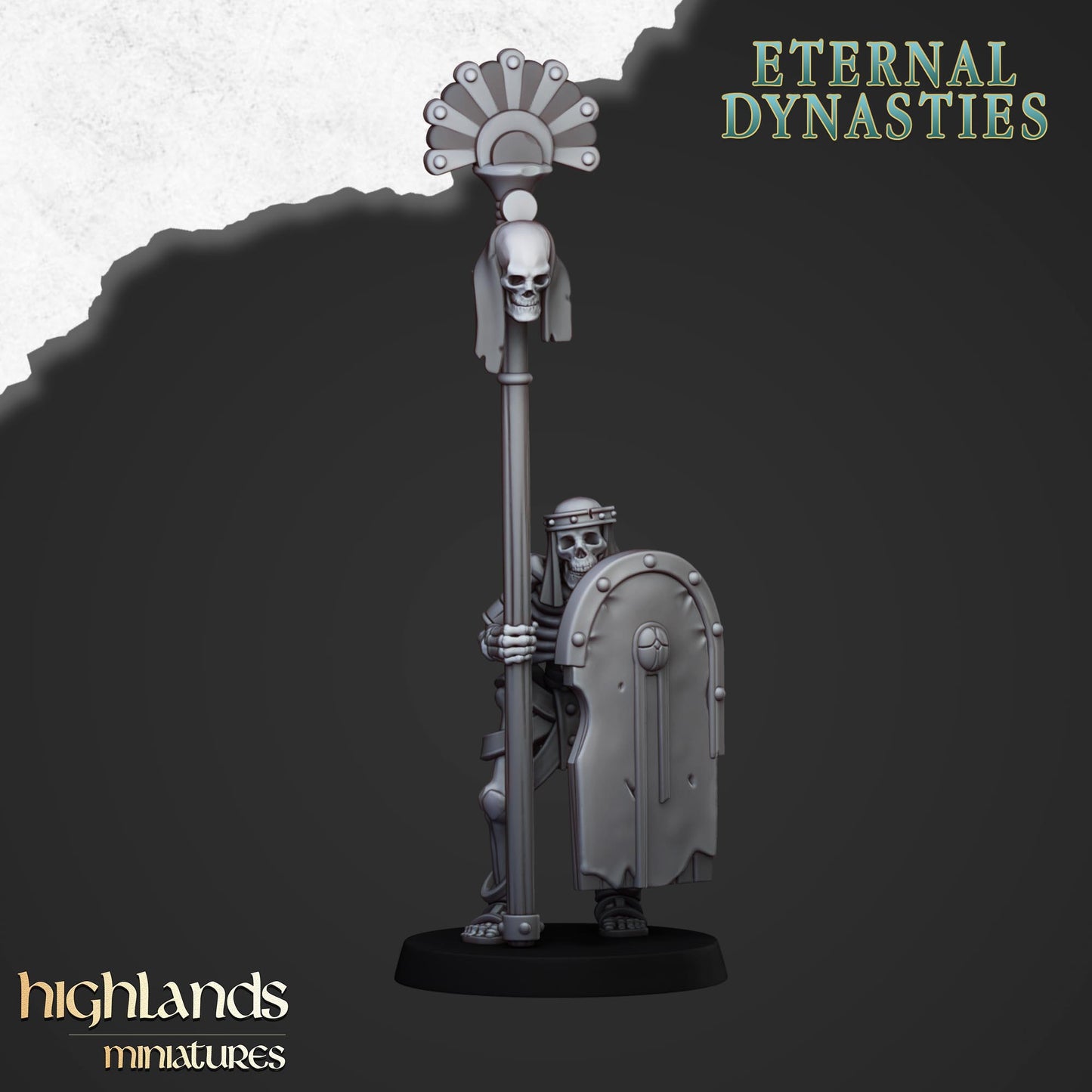 Ancient Skeletons with Spears and Hand Weapons - Eternal Dynasties - Highlands Miniatures