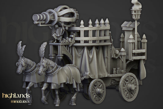 Arcane Cannon on Chariot - Highlands Miniatures