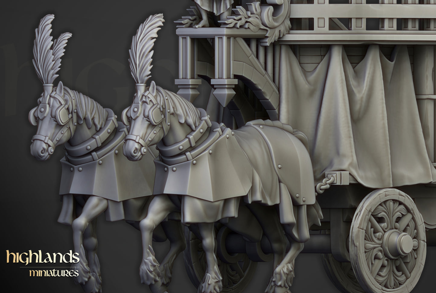 Arcane Cannon on Chariot - Highlands Miniatures