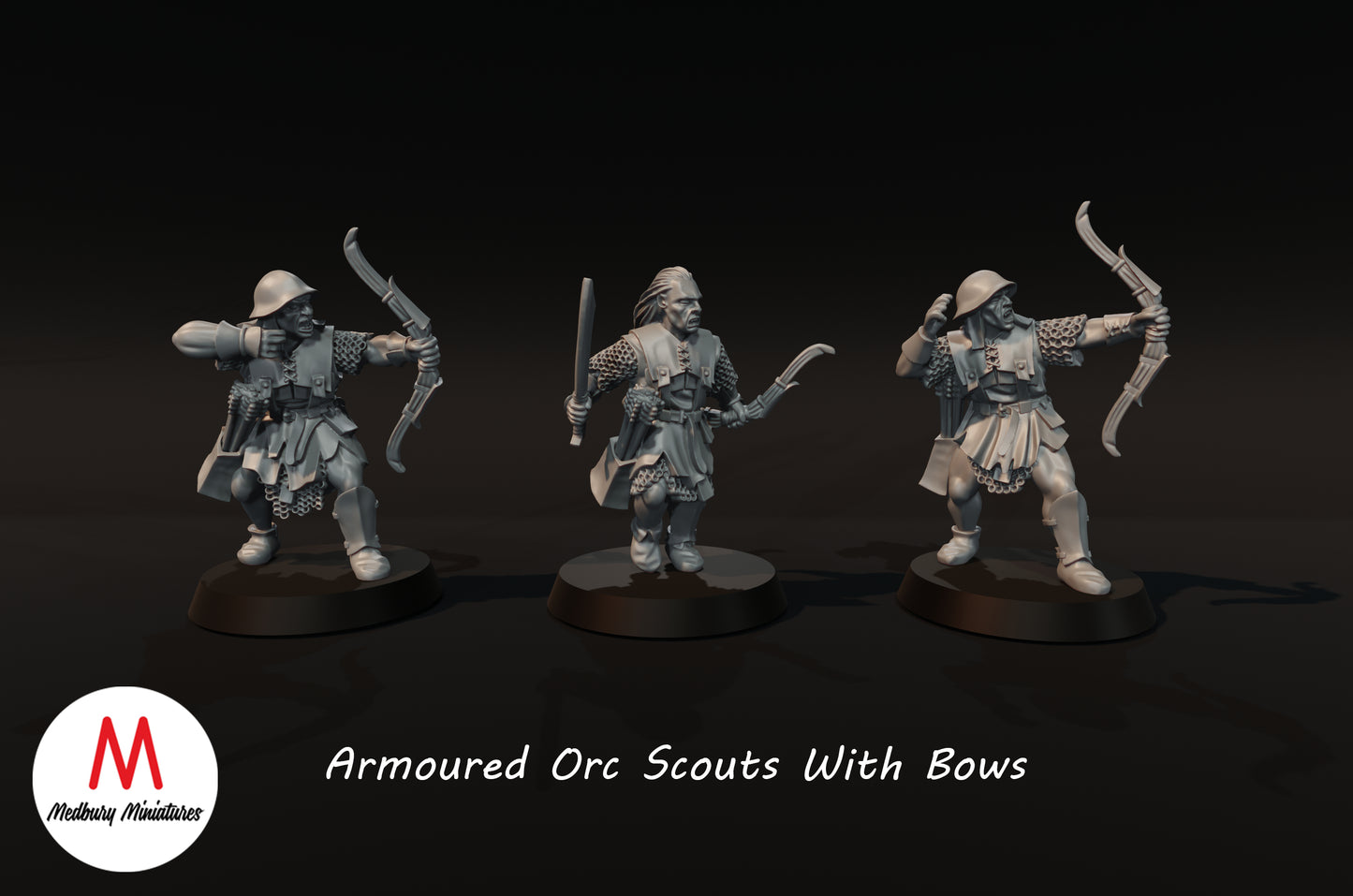 Éclaireurs orques en armure avec arcs - Medbury Miniatures