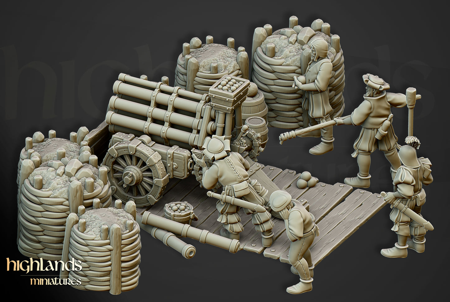 Batterie d'artillerie de Sunland - Highlands Miniatures