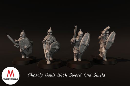 Ghostly Gauls With Sword And Shield - Medbury Miniatures