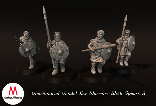 Guerriers sans armure de l'ère Vendel avec lances 3 - Medbury Miniatures