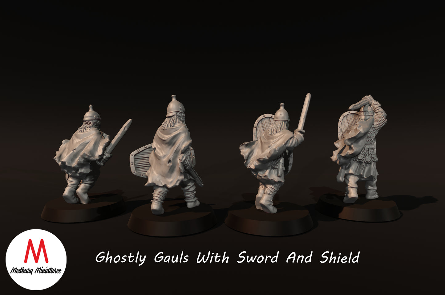 Ghostly Gauls With Sword And Shield - Medbury Miniatures