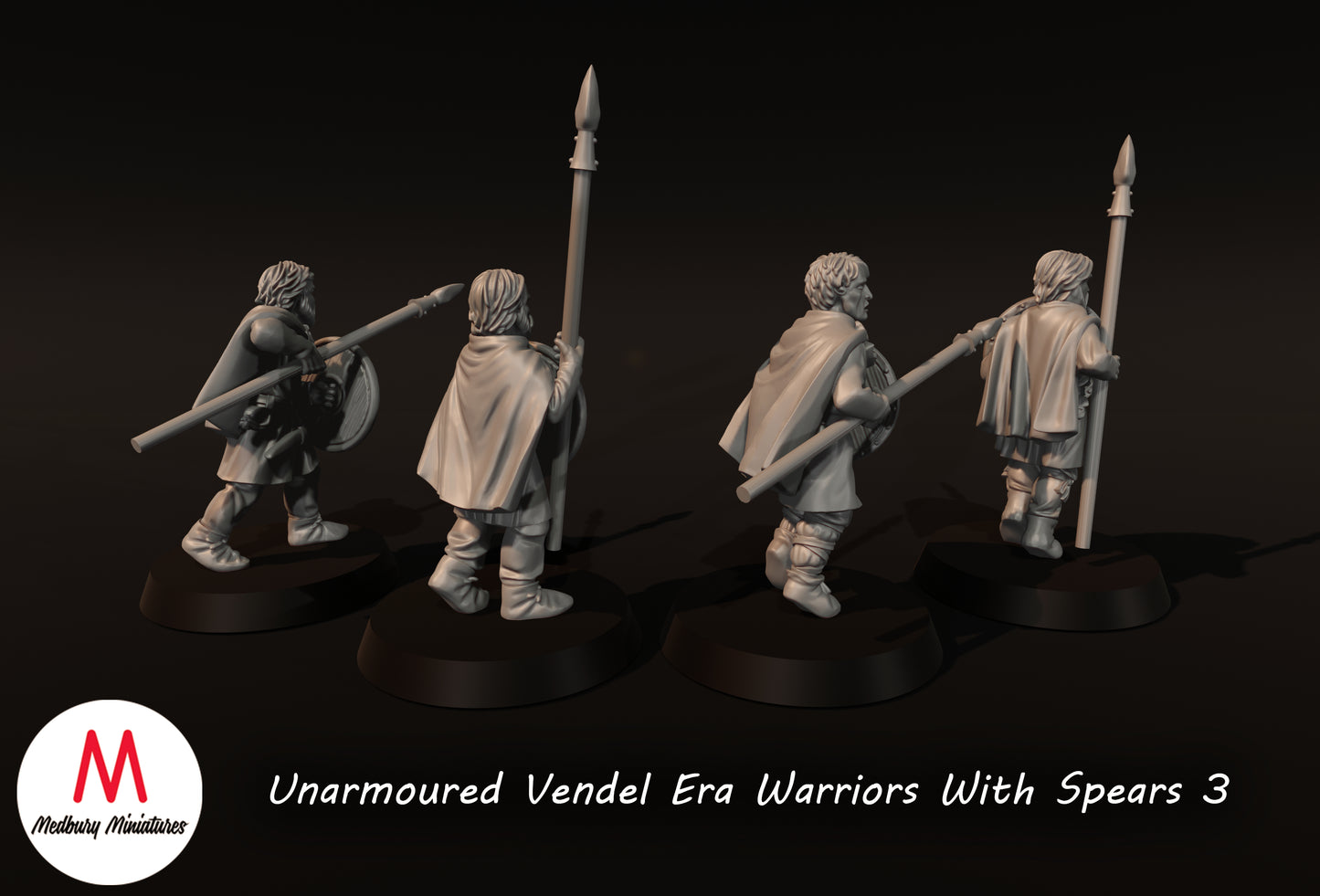 Guerriers sans armure de l'ère Vendel avec lances 3 - Medbury Miniatures