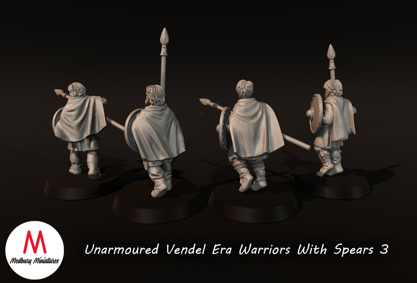 Guerriers sans armure de l'ère Vendel avec lances 3 - Medbury Miniatures