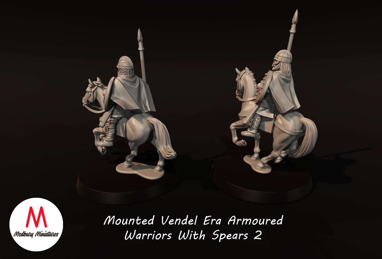 Mounted Vendel Era Armoured Warriors With Spears 2 - Medbury Miniatures