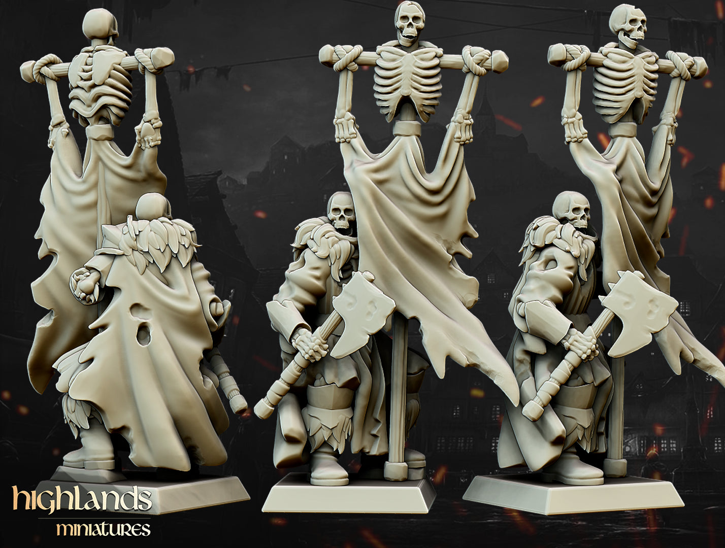 Undead Blackwatch Command Group - Highlands Miniatures