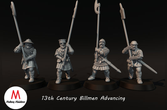 13th Century Billmen Advancing - Medbury Miniatures