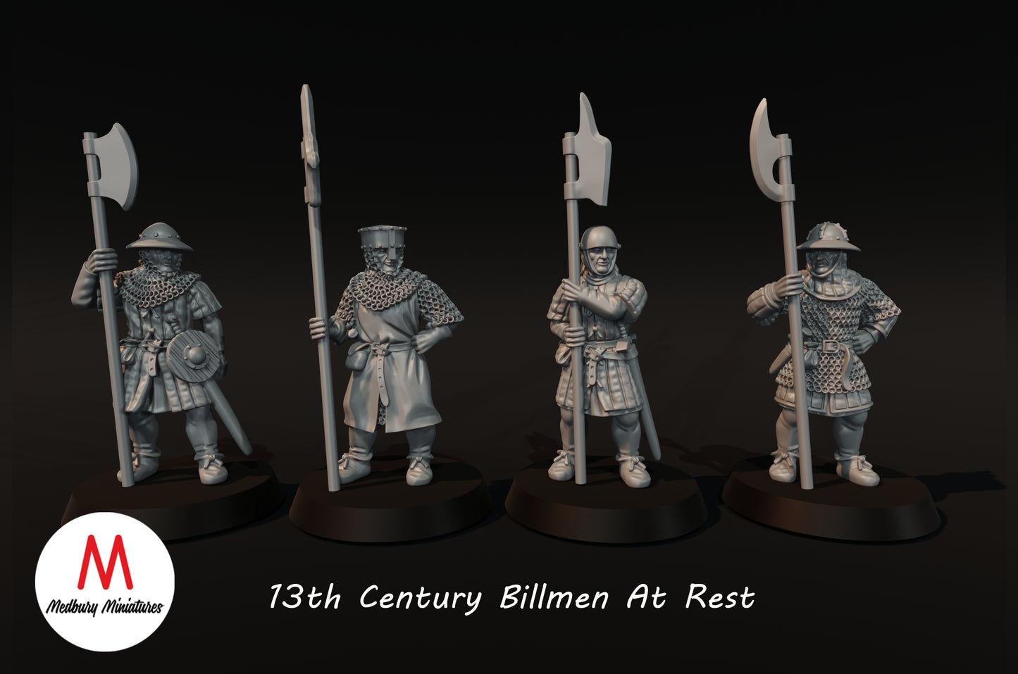 Ruhende Billmen aus dem 13. Jahrhundert - Medbury Miniatures