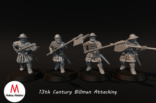 13th Century Billmen Attacking - Medbury Miniatures