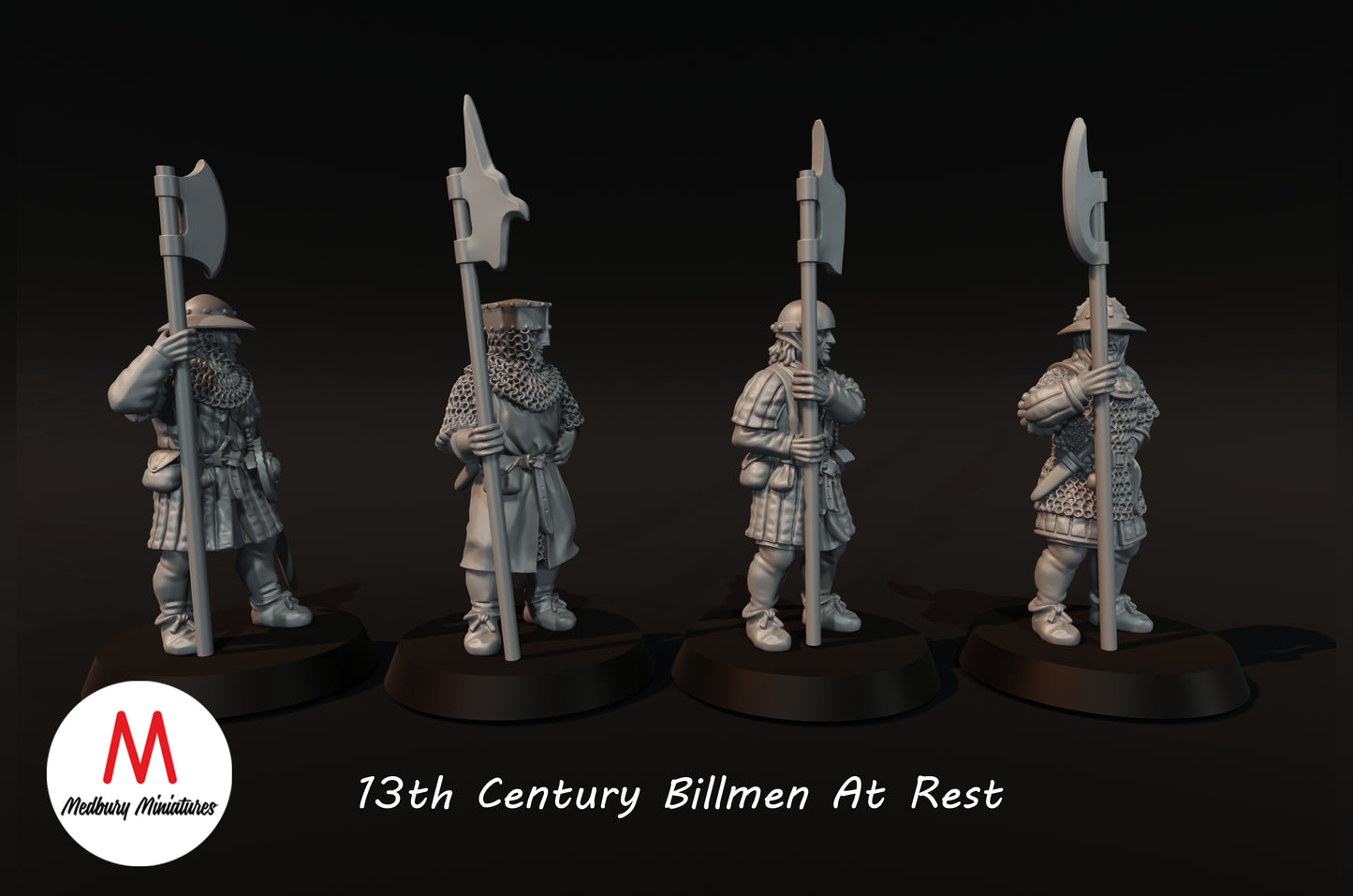 Ruhende Billmen aus dem 13. Jahrhundert - Medbury Miniatures