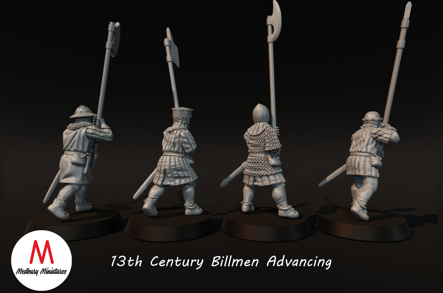 13th Century Billmen Advancing - Medbury Miniatures