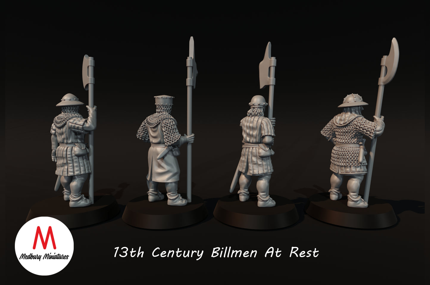 Ruhende Billmen aus dem 13. Jahrhundert - Medbury Miniatures