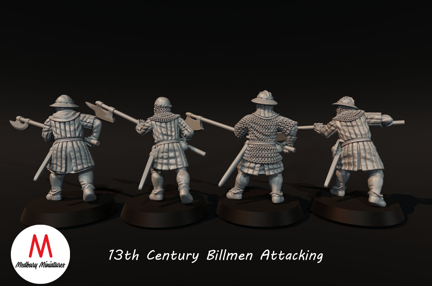 13th Century Billmen Attacking - Medbury Miniatures