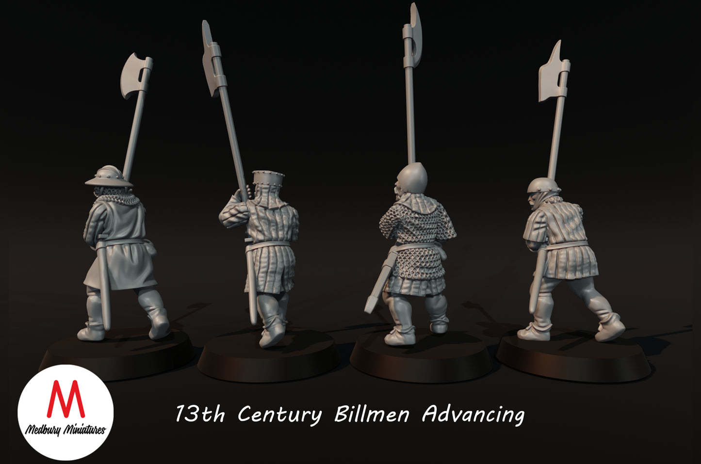 13th Century Billmen Advancing - Medbury Miniatures