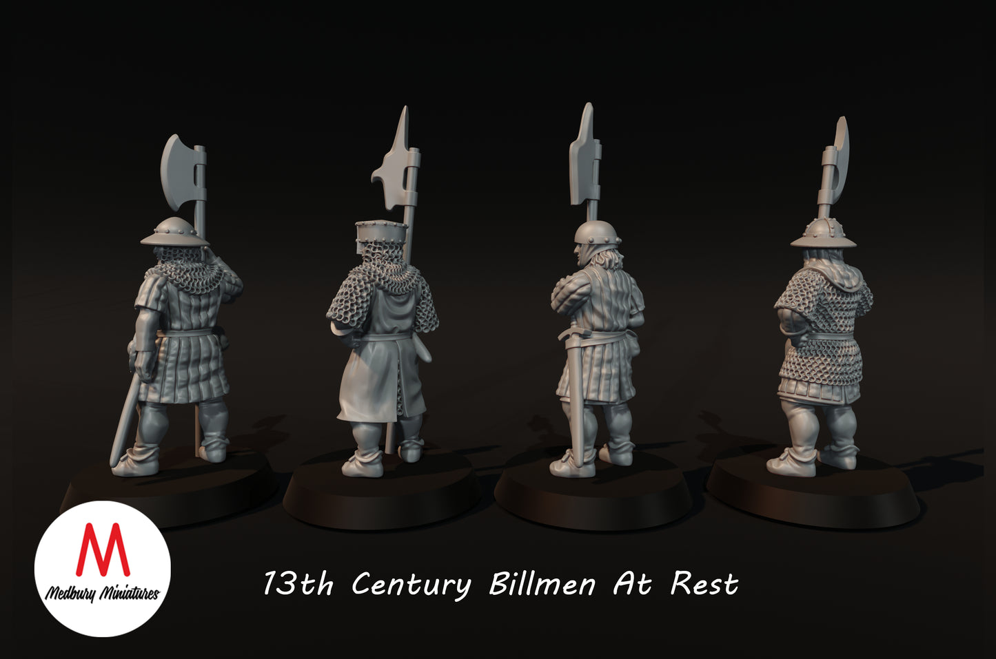 Ruhende Billmen aus dem 13. Jahrhundert - Medbury Miniatures