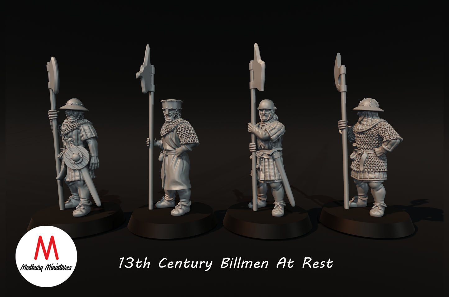 Ruhende Billmen aus dem 13. Jahrhundert - Medbury Miniatures