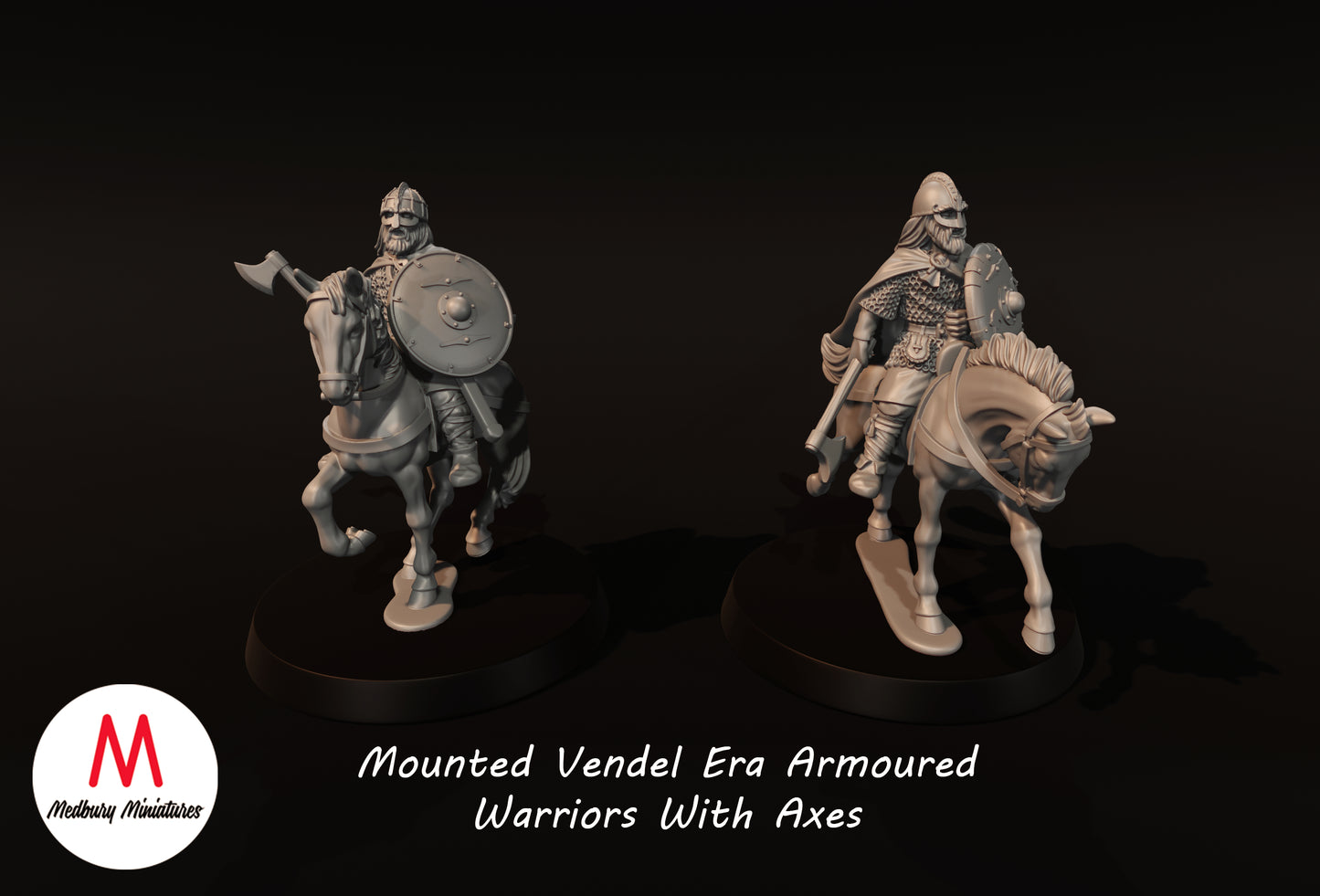 Mounted Vendel Era Armoured Warriors With Axes - Medbury Miniatures