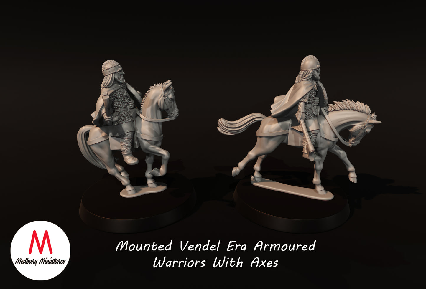 Mounted Vendel Era Armoured Warriors With Axes - Medbury Miniatures