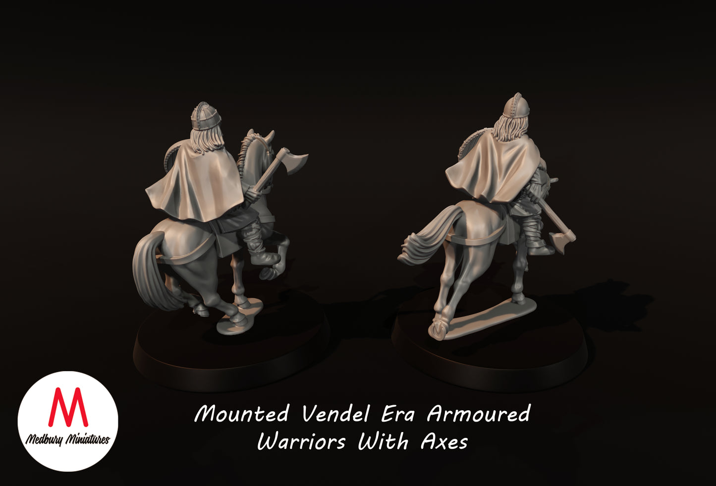 Mounted Vendel Era Armoured Warriors With Axes - Medbury Miniatures