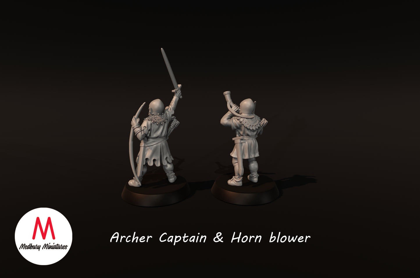 Archer Captain & Horn Blower - Medbury Miniatures