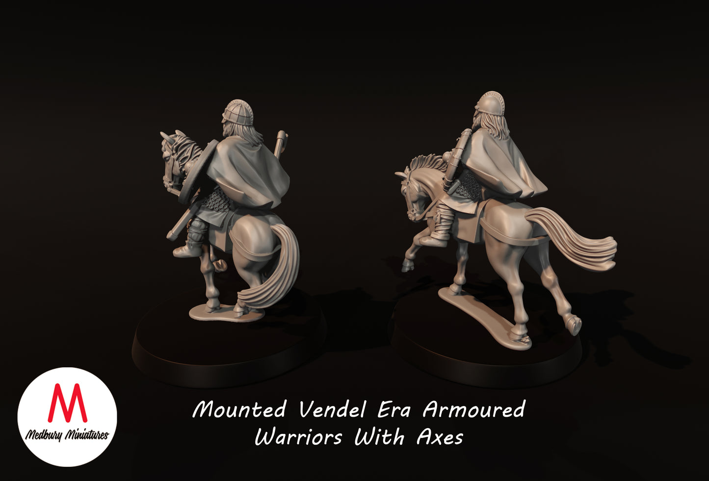 Mounted Vendel Era Armoured Warriors With Axes - Medbury Miniatures