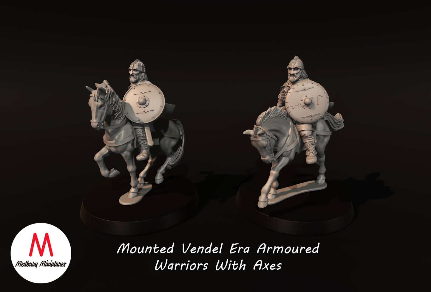 Mounted Vendel Era Armoured Warriors With Axes - Medbury Miniatures