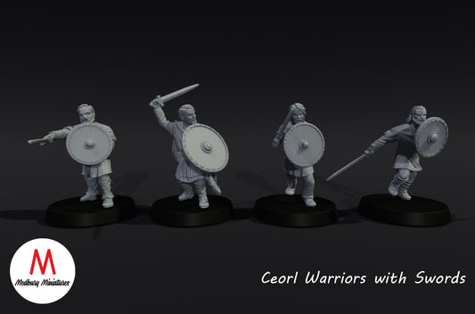 Guerriers Ceorl du XIe siècle avec épées - Medbury Miniatures