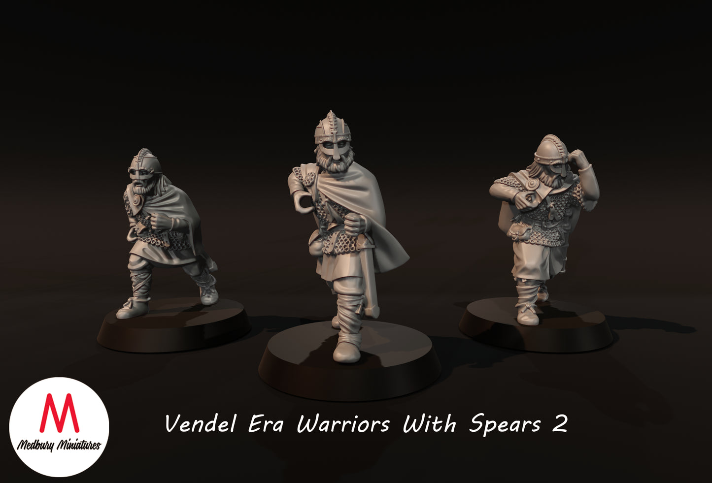 Guerriers de l'ère Vendel avec lances 2 - Medbury Miniatures