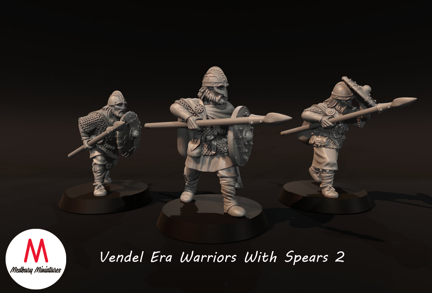 Guerriers de l'ère Vendel avec lances 2 - Medbury Miniatures