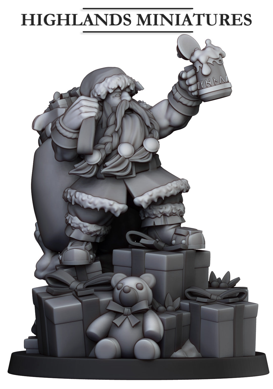 Christmas Santa Dwarf by Highlands Miniatures