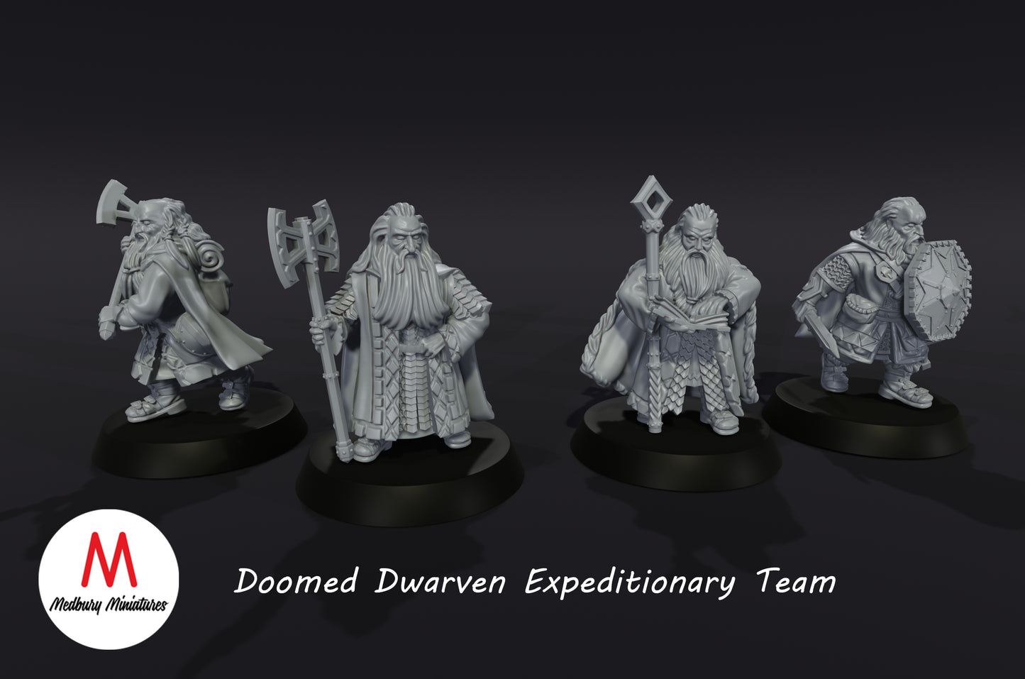 Doomed Dwarven Expeditionary Team - Medbury Miniatures