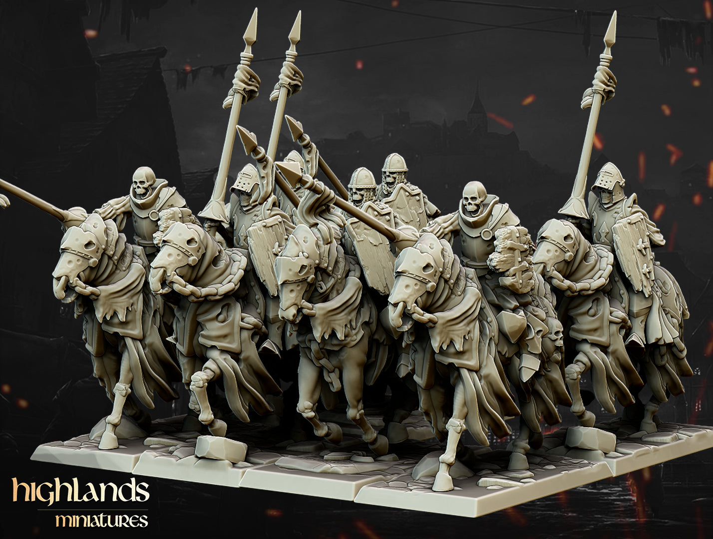 Undead Dark Knight Core Unit - Highlands Miniatures