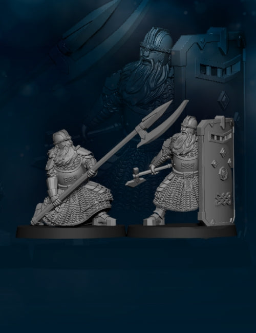 4x Crypt Dwarf Guard Spear and Shield - Davale Games