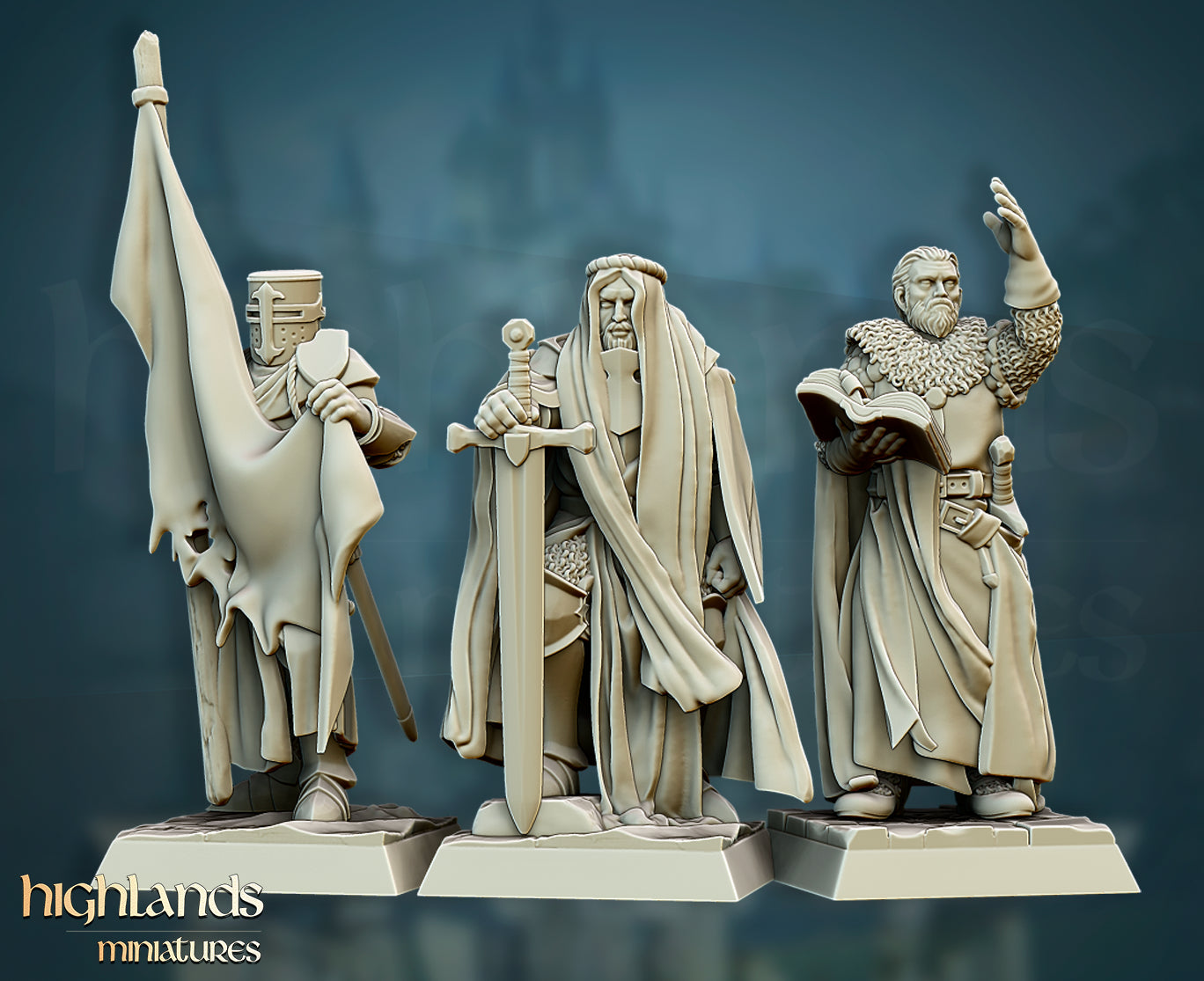 Crusaders Command Group - Highlands Miniatures