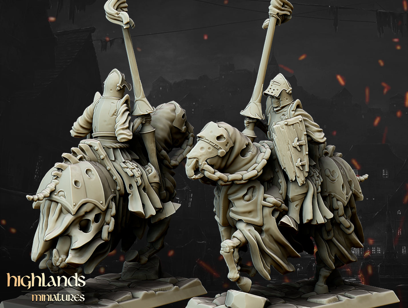 Undead Dark Knight Core Unit - Highlands Miniatures