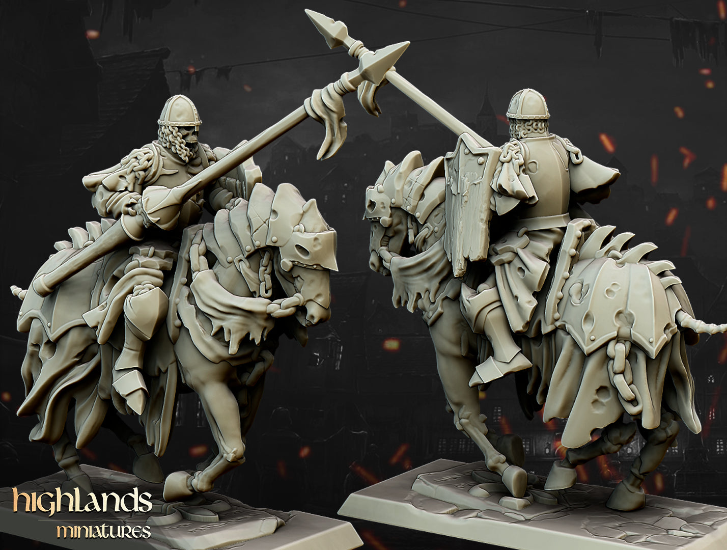 Undead Dark Knight Core Unit - Highlands Miniatures