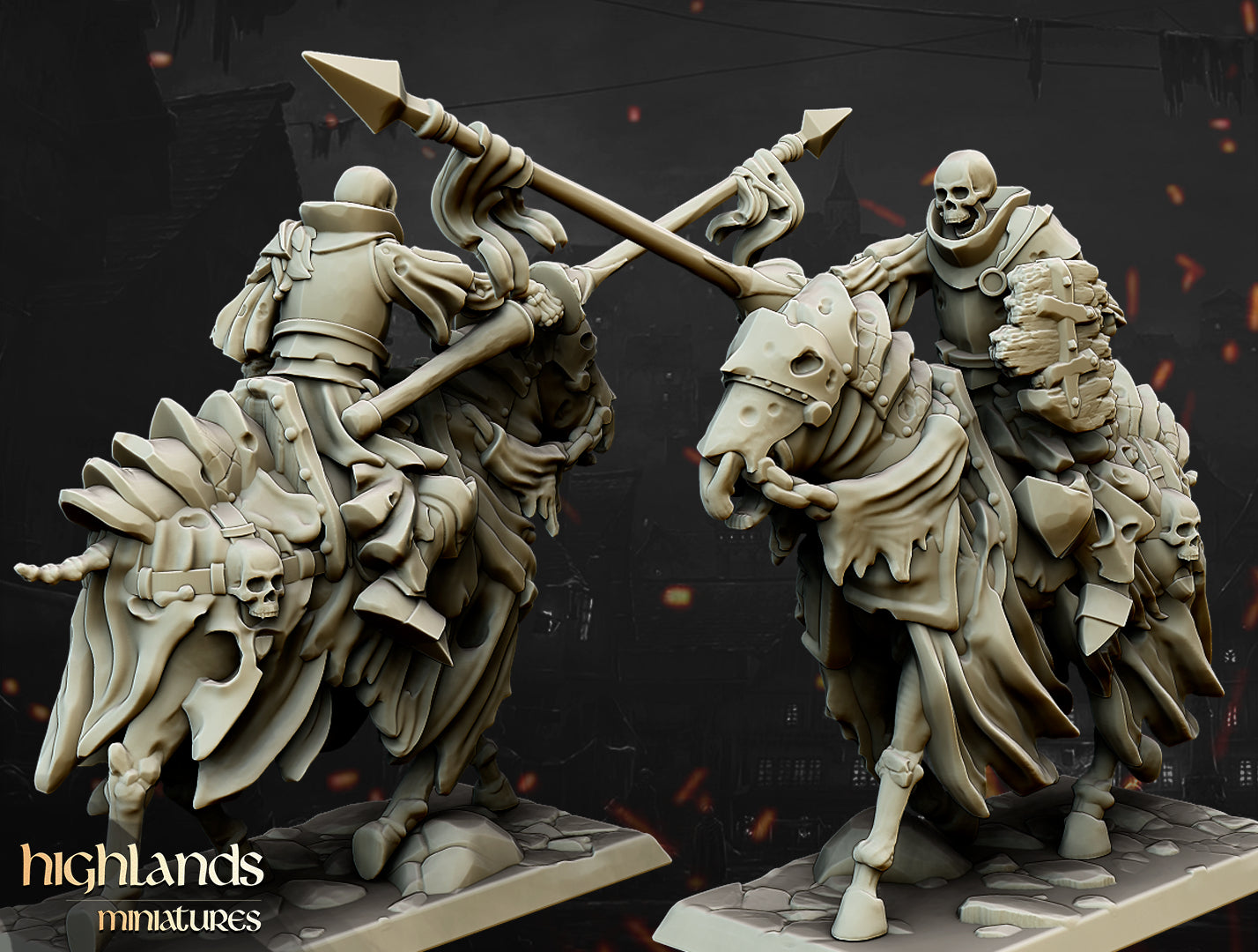 Undead Dark Knight Core Unit - Highlands Miniatures