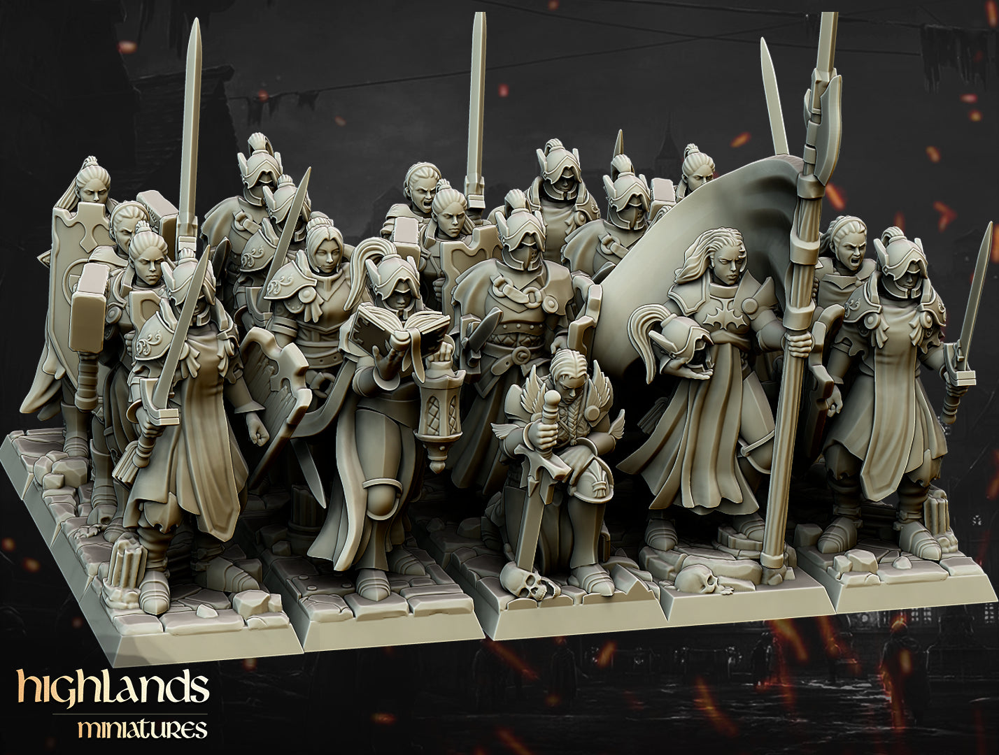 Groupe de commandement des Guerriers de la Dame - Highlands Miniatures