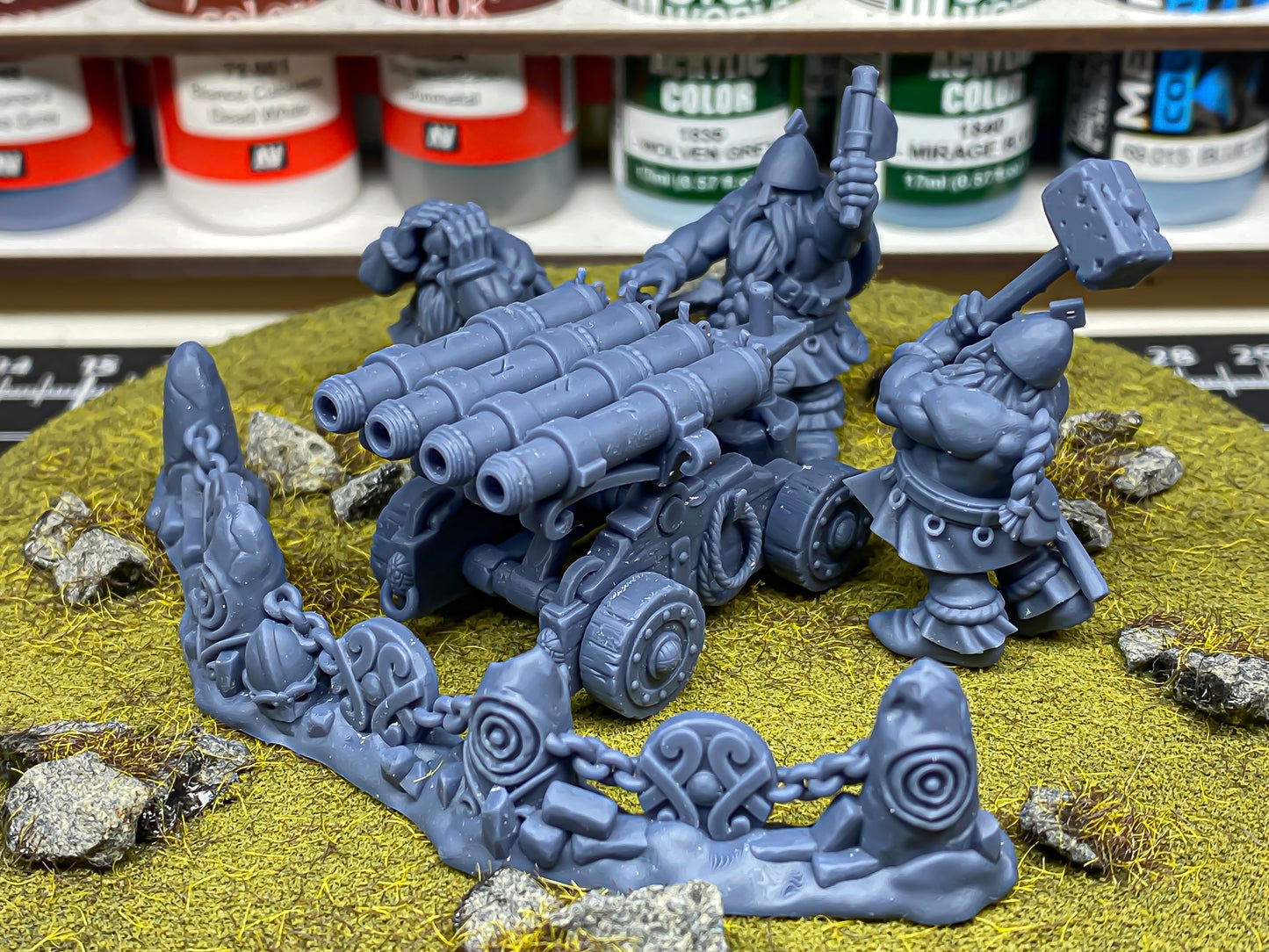 Dwarf Artillery Organ Gun - Highlands Miniatures