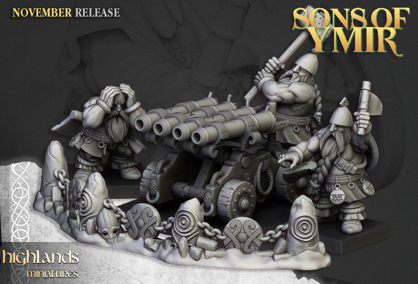 Dwarf Artillery Organ Gun - Highlands Miniatures