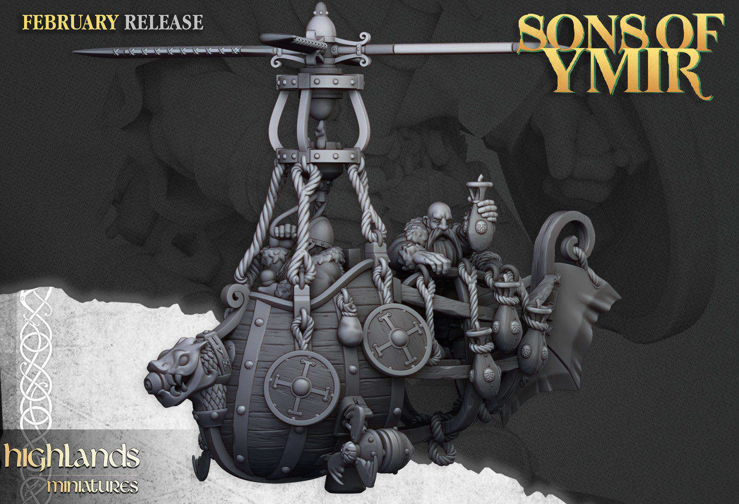 2x Dwarf Flying Machine - Highlands Miniatures