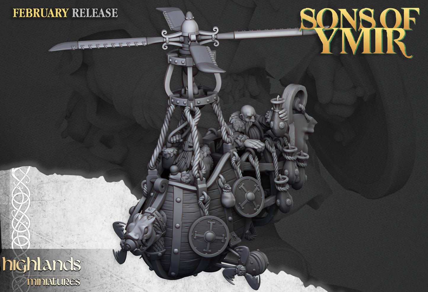 2x Dwarf Flying Machine - Highlands Miniatures