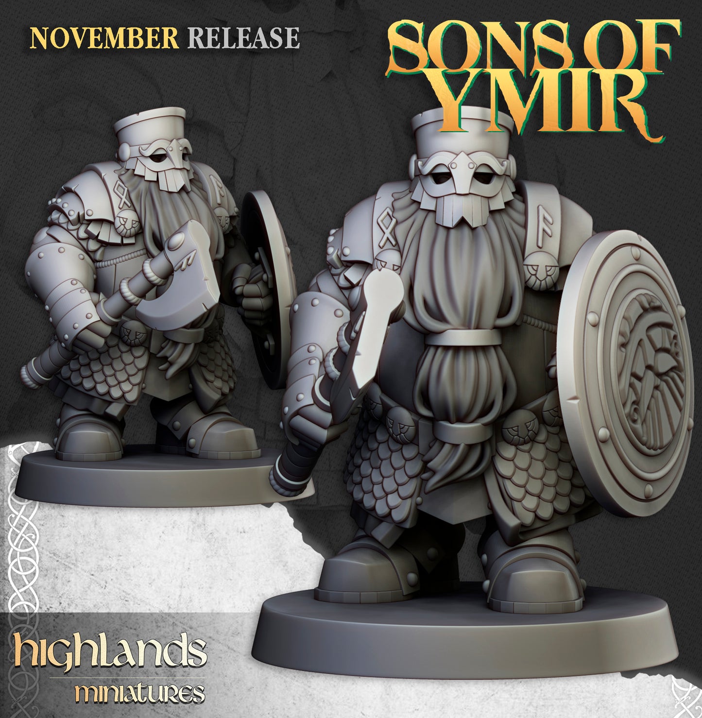 Einheit der Zwerg-Huscarls - Highlands Miniatures