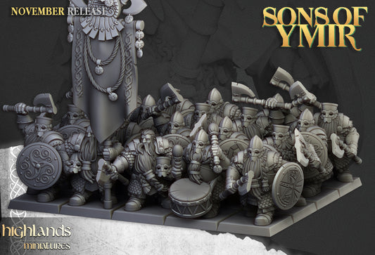 Dwarf Huscarls Unit - Highlands Miniatures