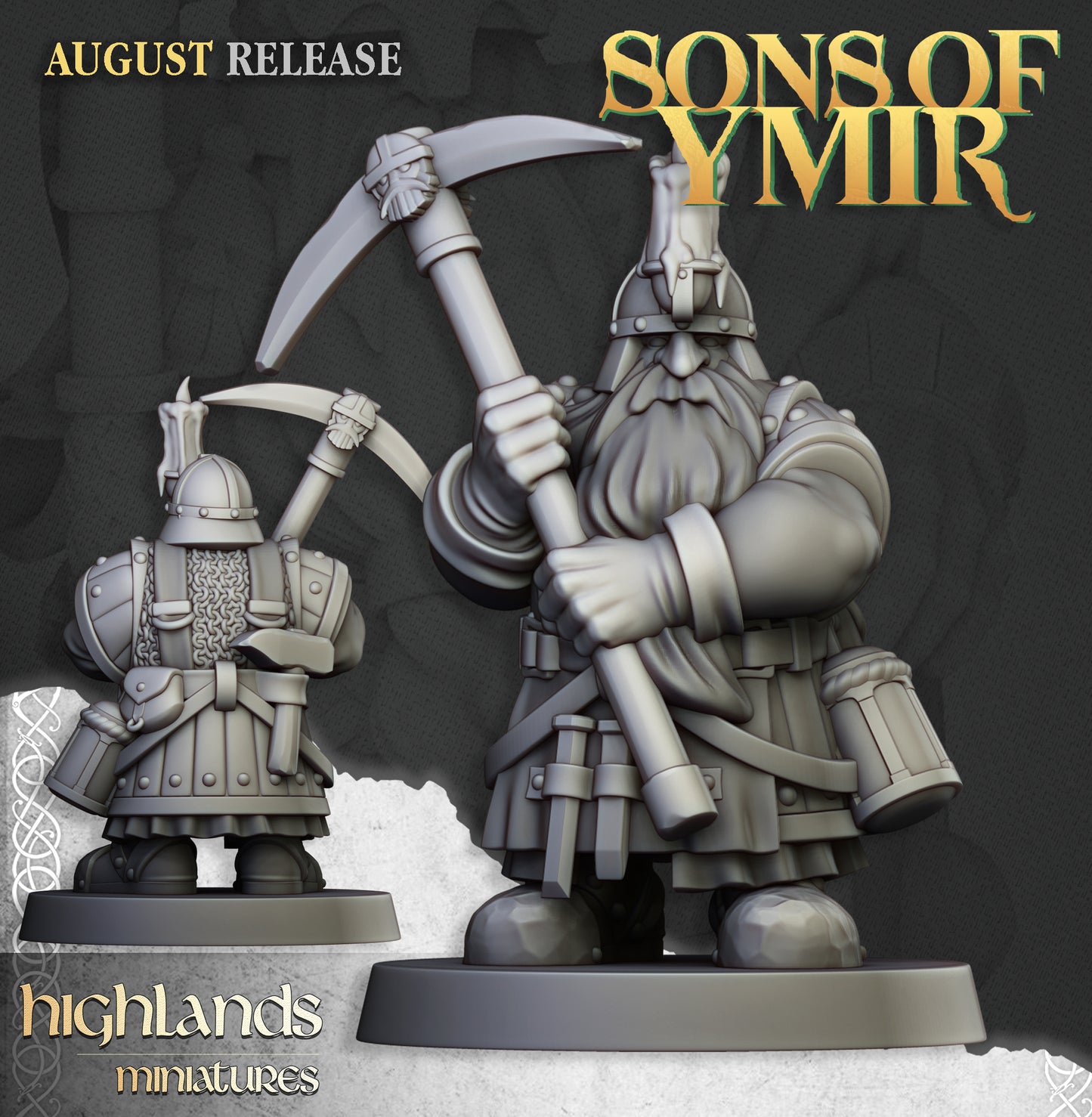 Dwarfs Miners Unit - Highlands Miniatures