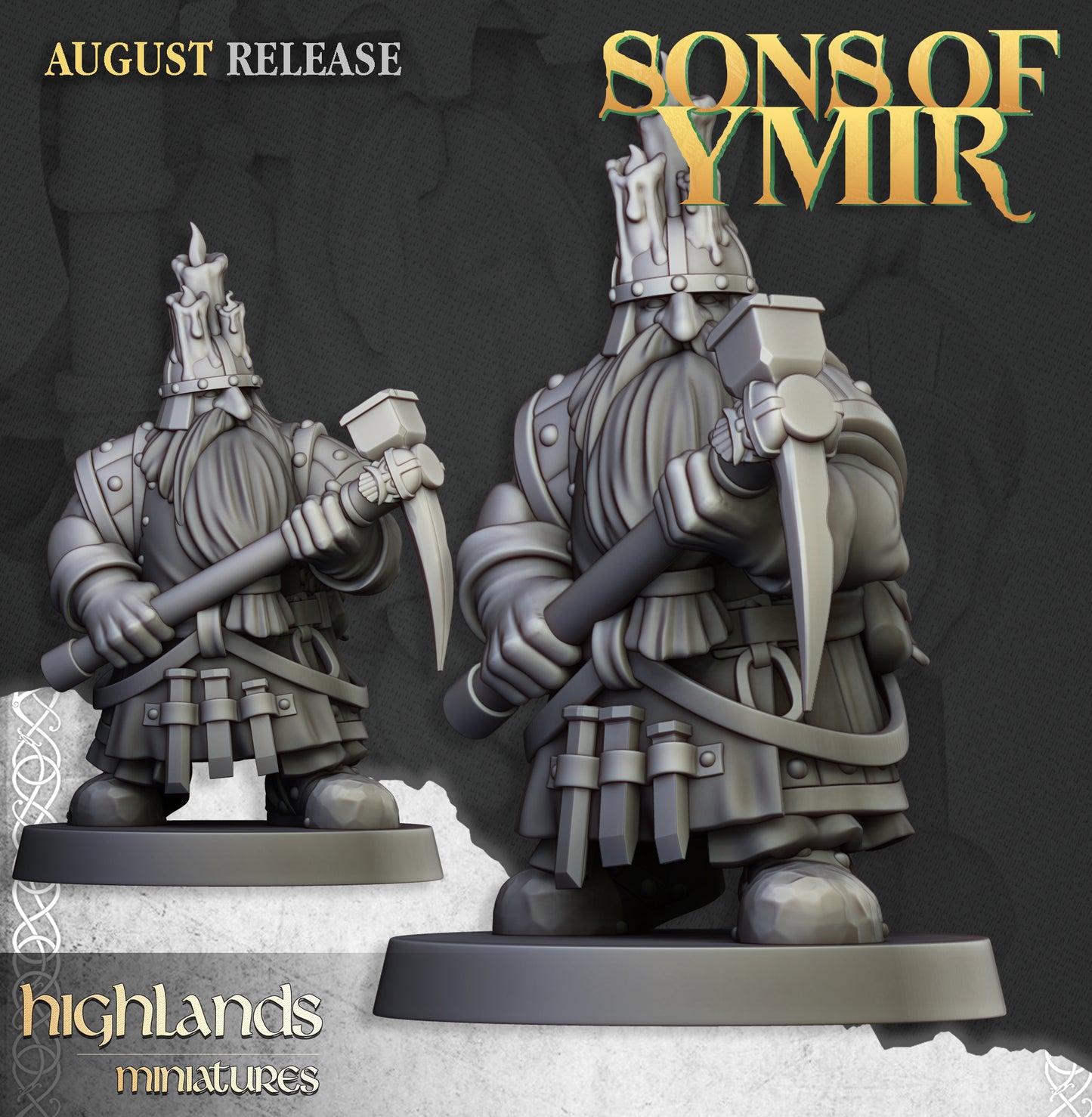 Dwarfs Miners Unit - Highlands Miniatures