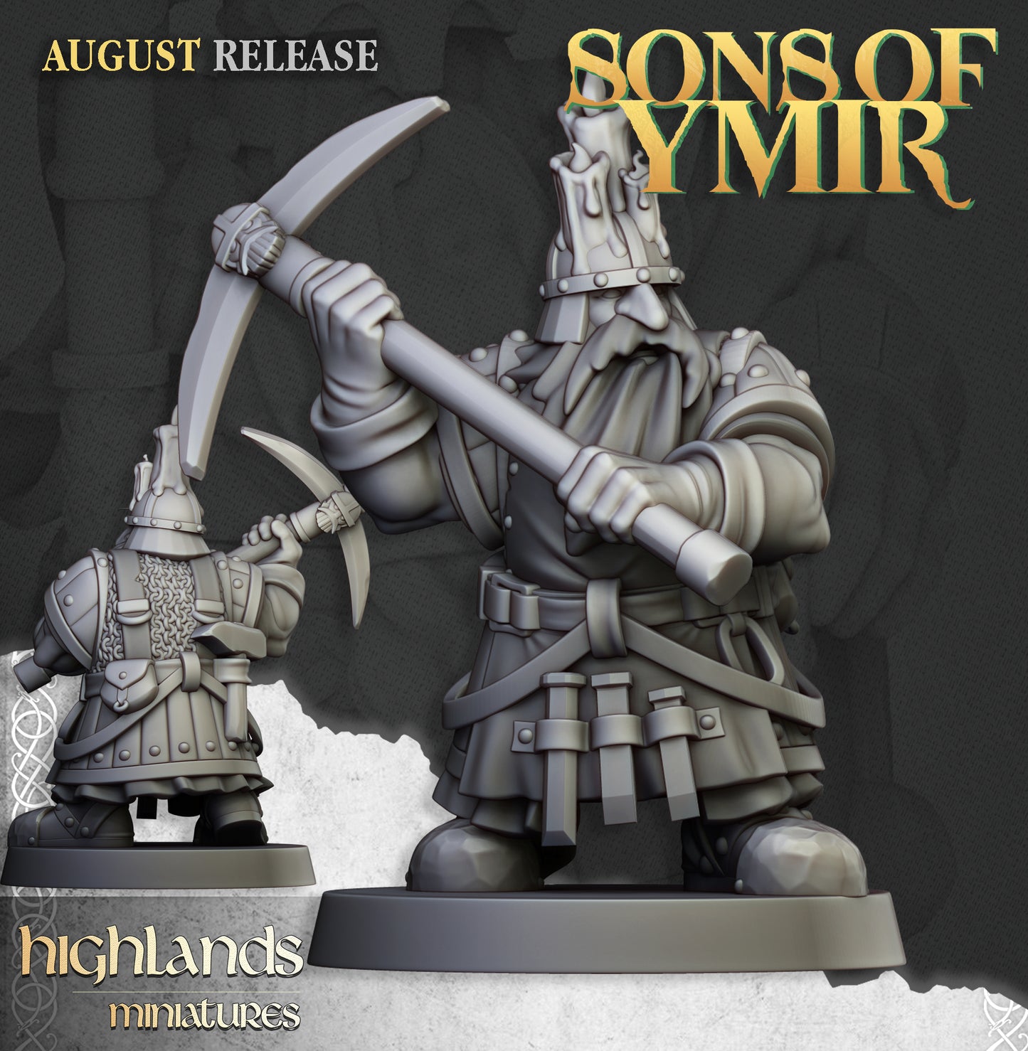 Dwarfs Miners Unit - Highlands Miniatures