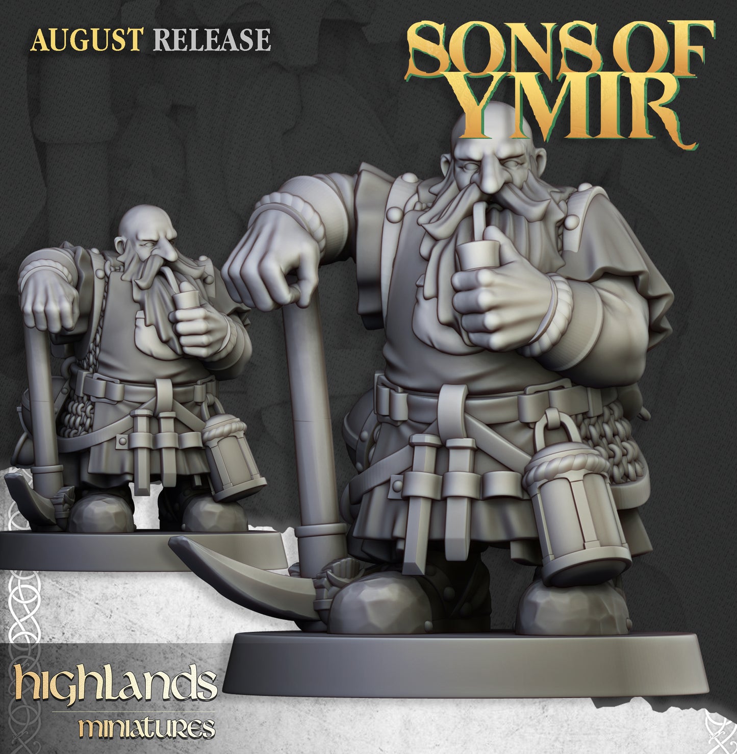 Dwarfs Miners Unit - Highlands Miniatures